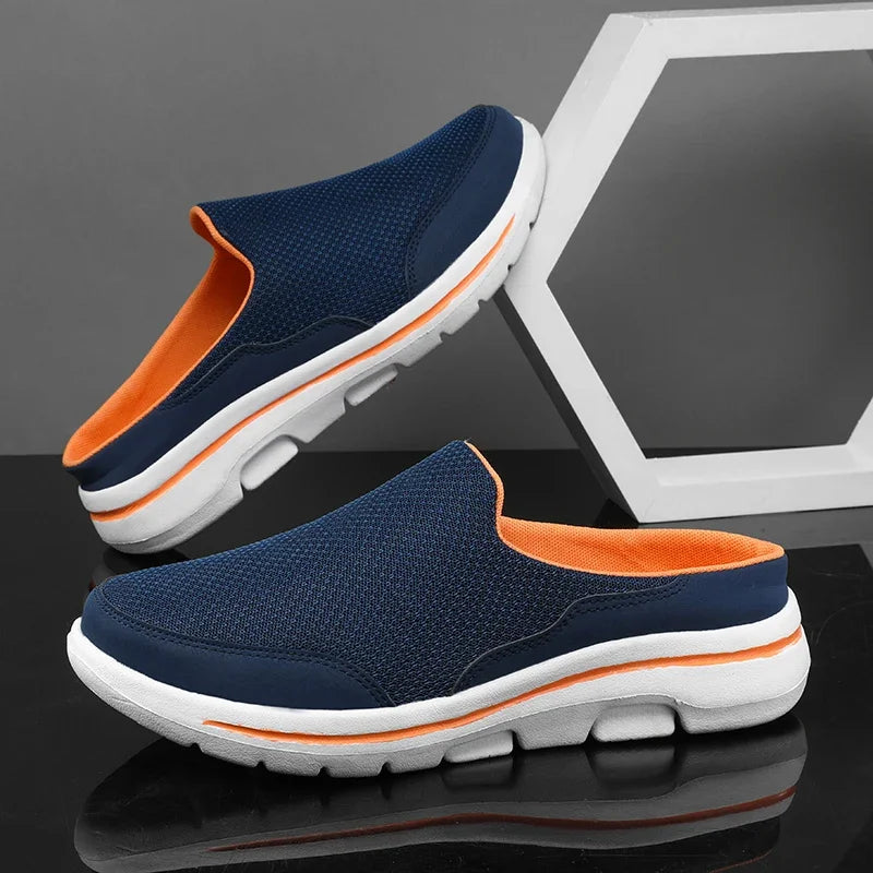 Men Slippers Summer Breathable Home Indoor Slippers Men Thick/Bottom Slides Fashion Couple Walking Shoes Plus Size 39-48