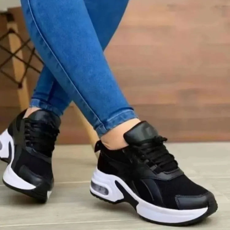 Fashion Women's Sports Shoes Spring New Casual Women's Shoes/Thick Soled Anti Slip Mesh Shoes Soft Soled Simple Flat Shoe