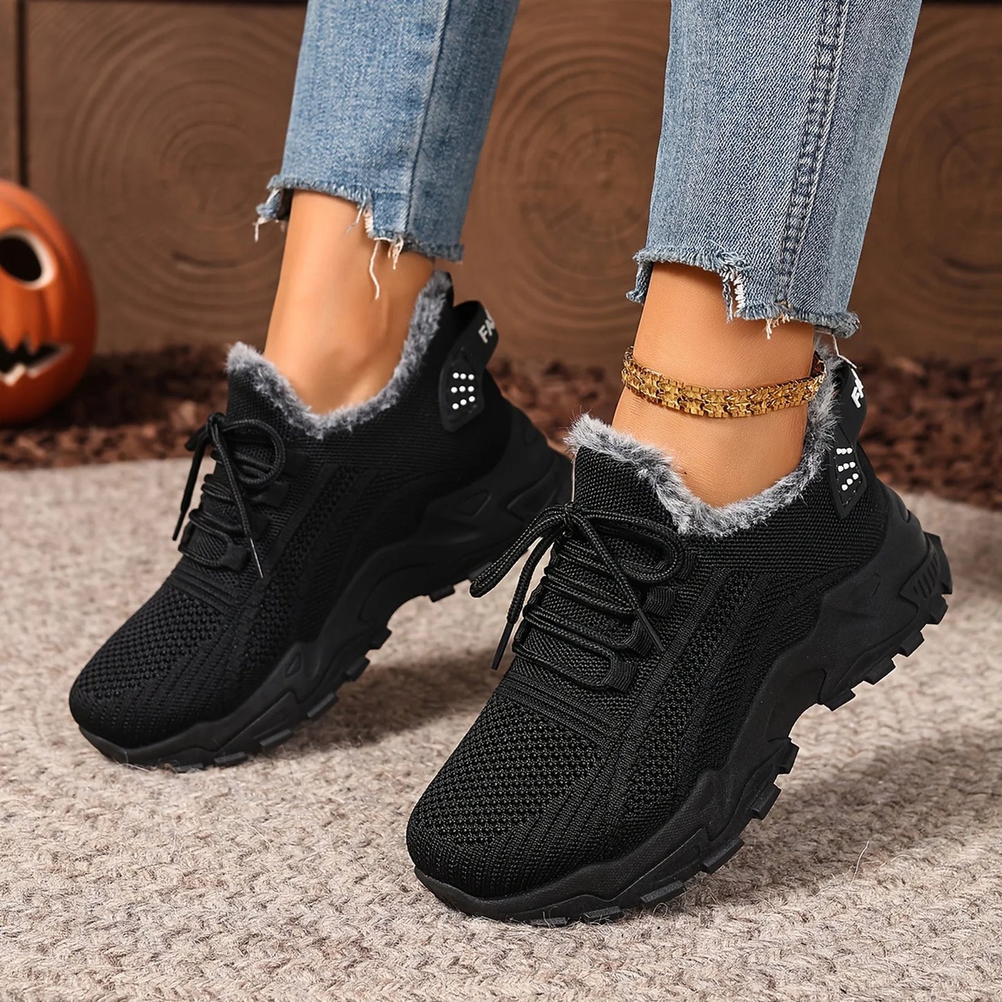 Sneakers Women's Winter Warm Sports Shoes Non Slip Soles/Suitable for Cold Weather Outdoor Walking Sports Shoes Ladies Sneakers