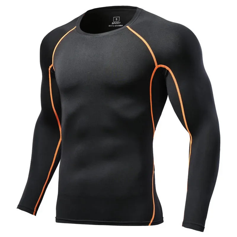 Men Long Sleeve Slim Tops Tees Sportswear Gym Fitness/Compression T-shirt Running Outdoor Jogging Tight Quick Shirt