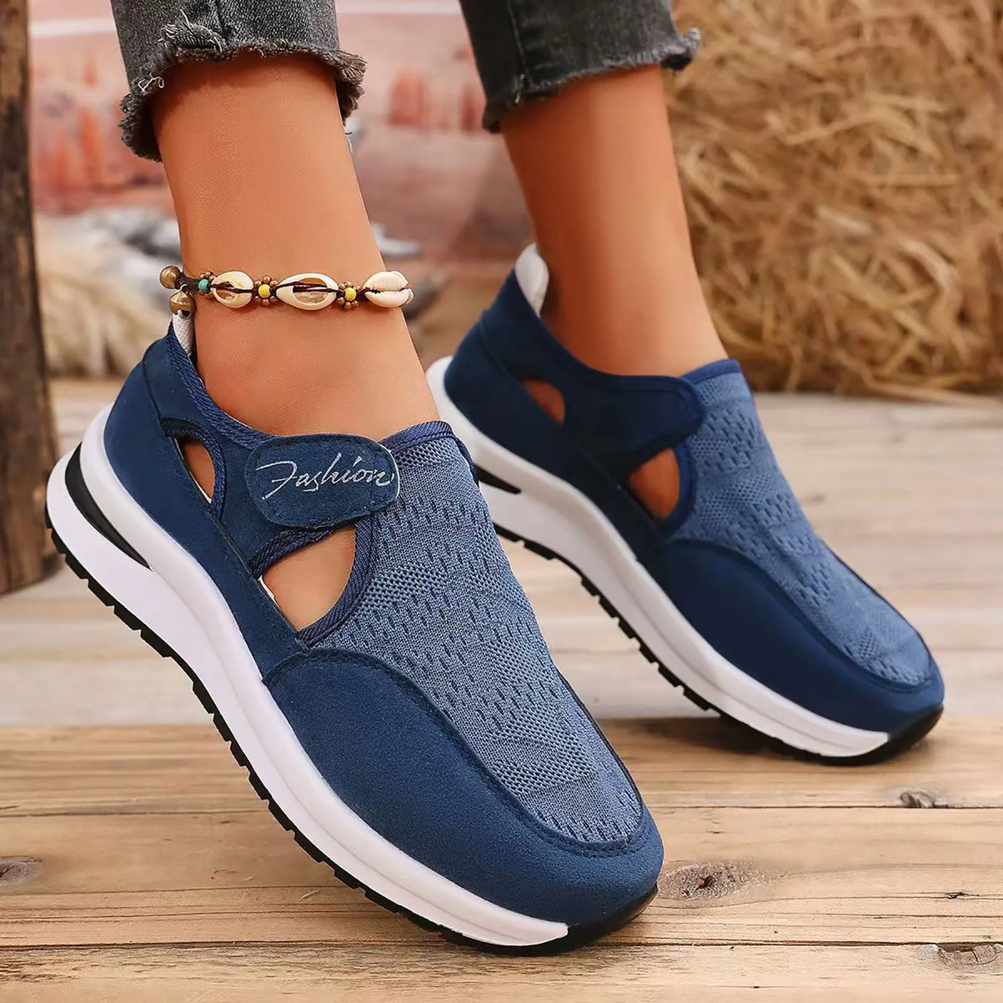 Women Sports Shoes Comfortable Soft Sole Flat Bottomed Low Cut/Mesh Breathable Women Casual Shoes Walking Sneakers