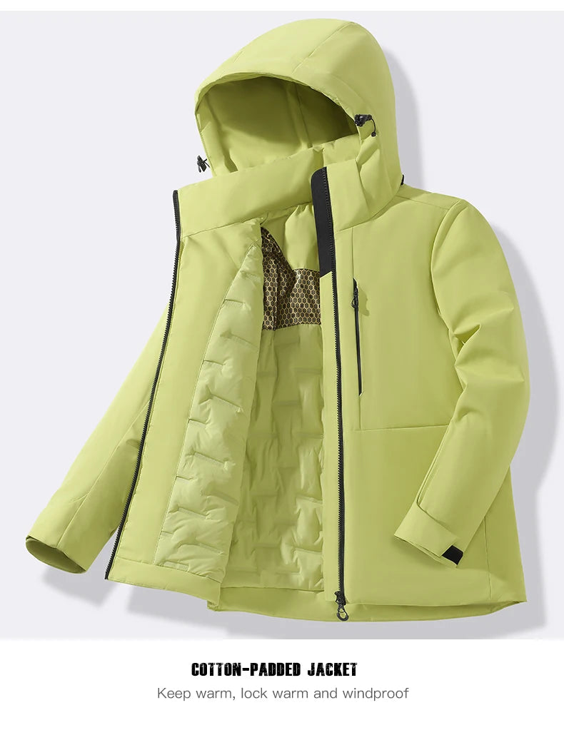 JNLN Unisex Waterproof Fleece Jackets Winter Windproof Thermal Windbreaker/Men Hiking Camping Skiing Climbing Raincoat