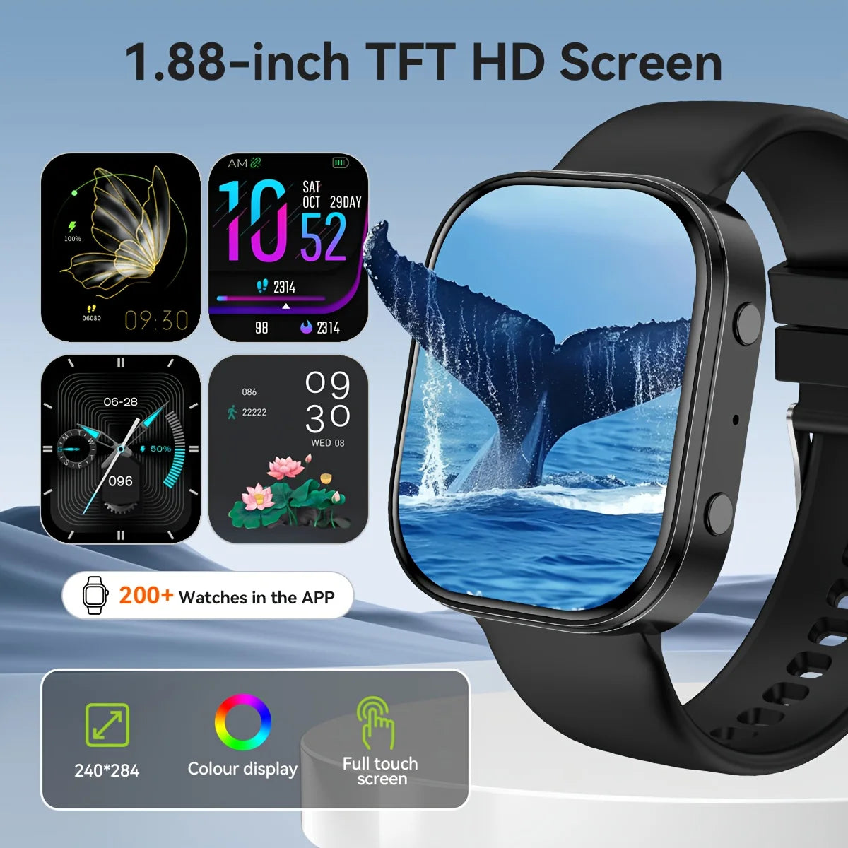 2026 Fashion Sports Smartwatch | USB Charging, TFT Screen/Rechargeable Battery Father's Day/Teacher's Day Wireless