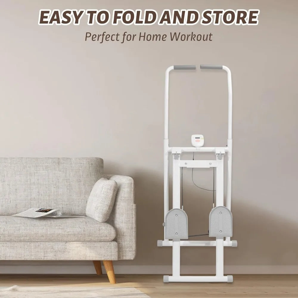 Home Stair Climber Machine, Exercise Stepper for Fitness/Foldable Adjustable Stair Master with 90% Pre-Assembled Vertical Trainer