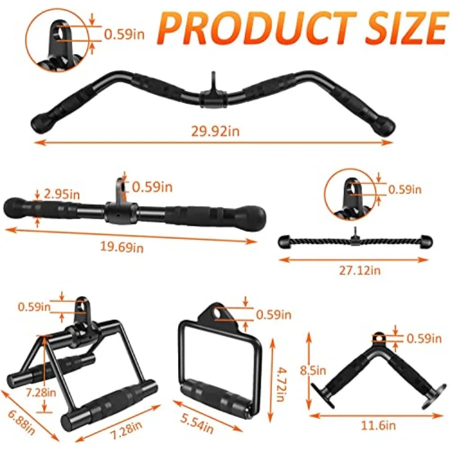LAT Pulldown Bar Attachments Cable for Home Gym Triceps/Rope Pull Down Equipment Weight and Power Exercise