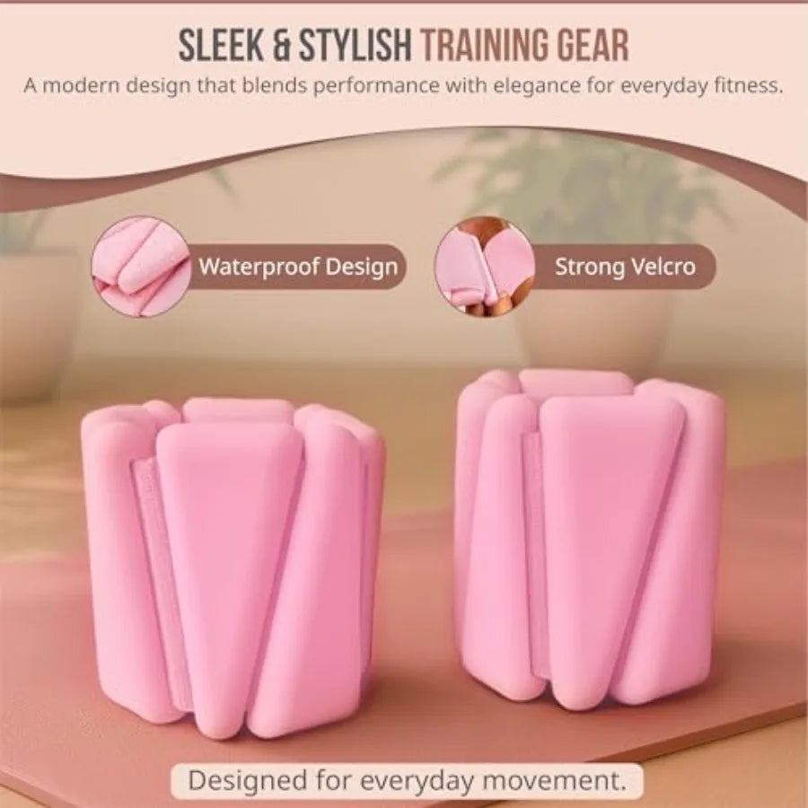 Straps Adjustable Wrist Ankle Weights 4lb Total 2lb Each Soft/Silicone Set for Pilates Yoga Walking Strength Training