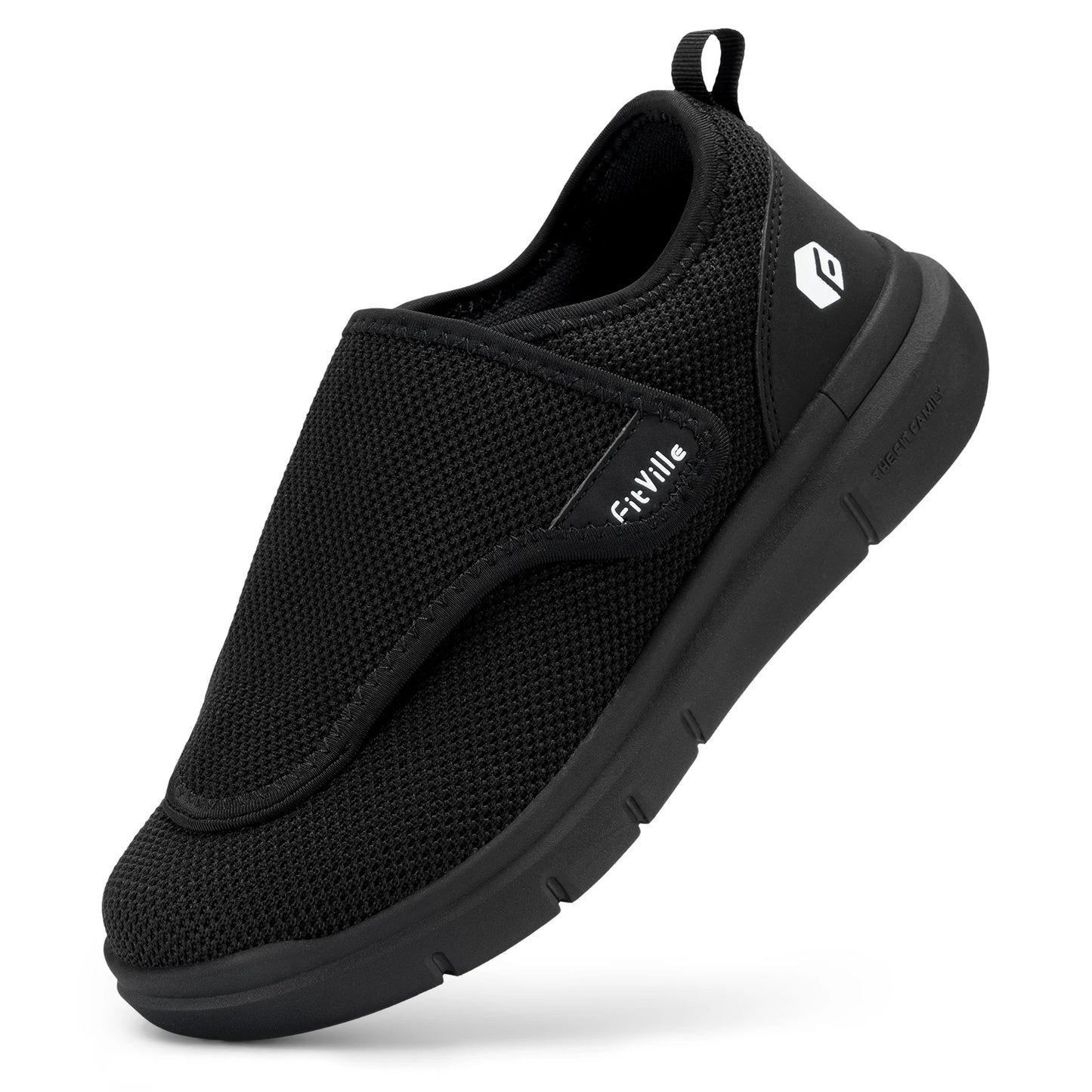 FitVille Wide Women's Diabetic Walking Shoes Adjustable Orthopedic/Comfort Sneakers for Elderly Women Foot Pain Relief Footwear