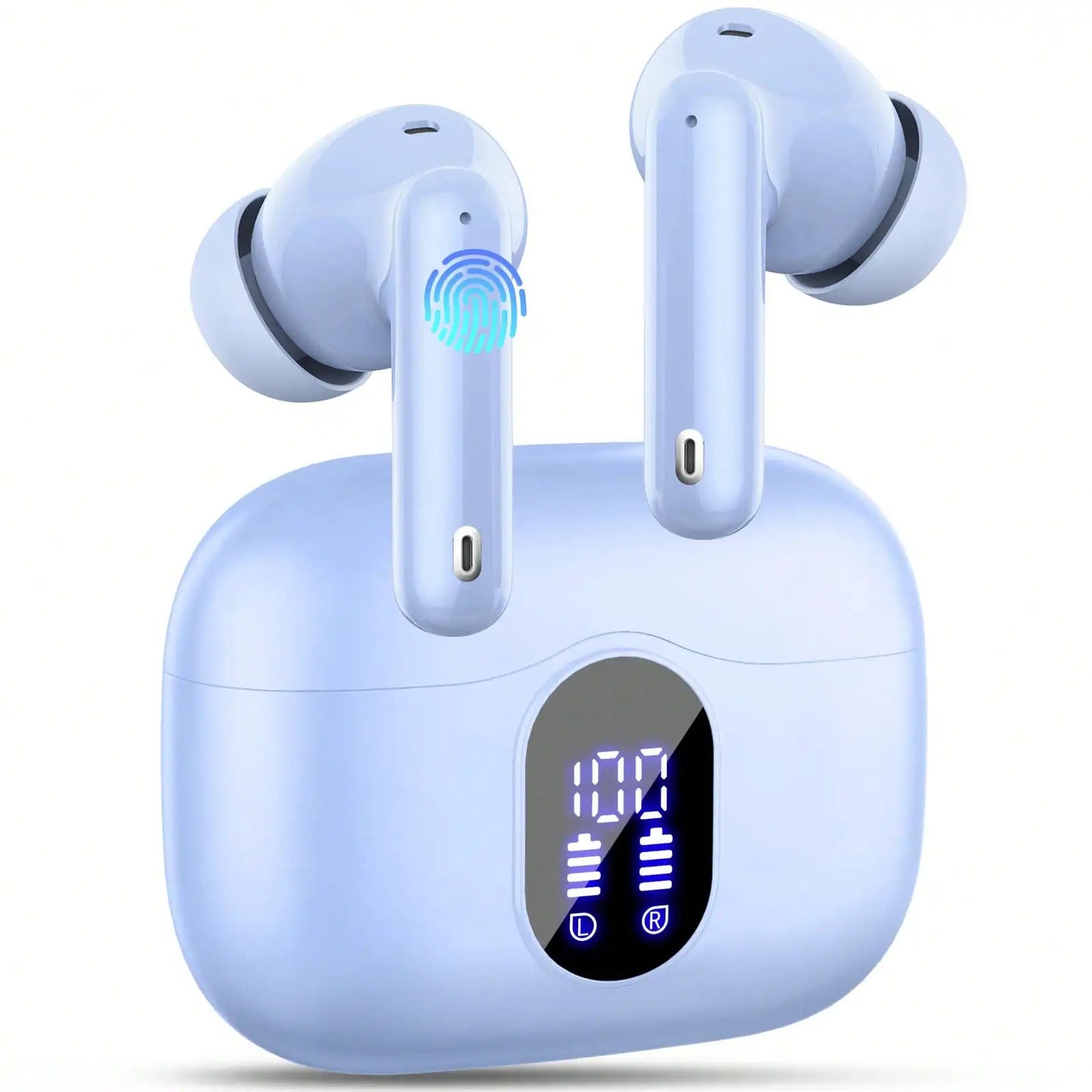 Ordtop Wireless Earbuds Bluetooth Headphones 48H Playtime Ear Buds/With LED Power Display, IPX7 Waterproof Bluetooth 5.4 Earphones