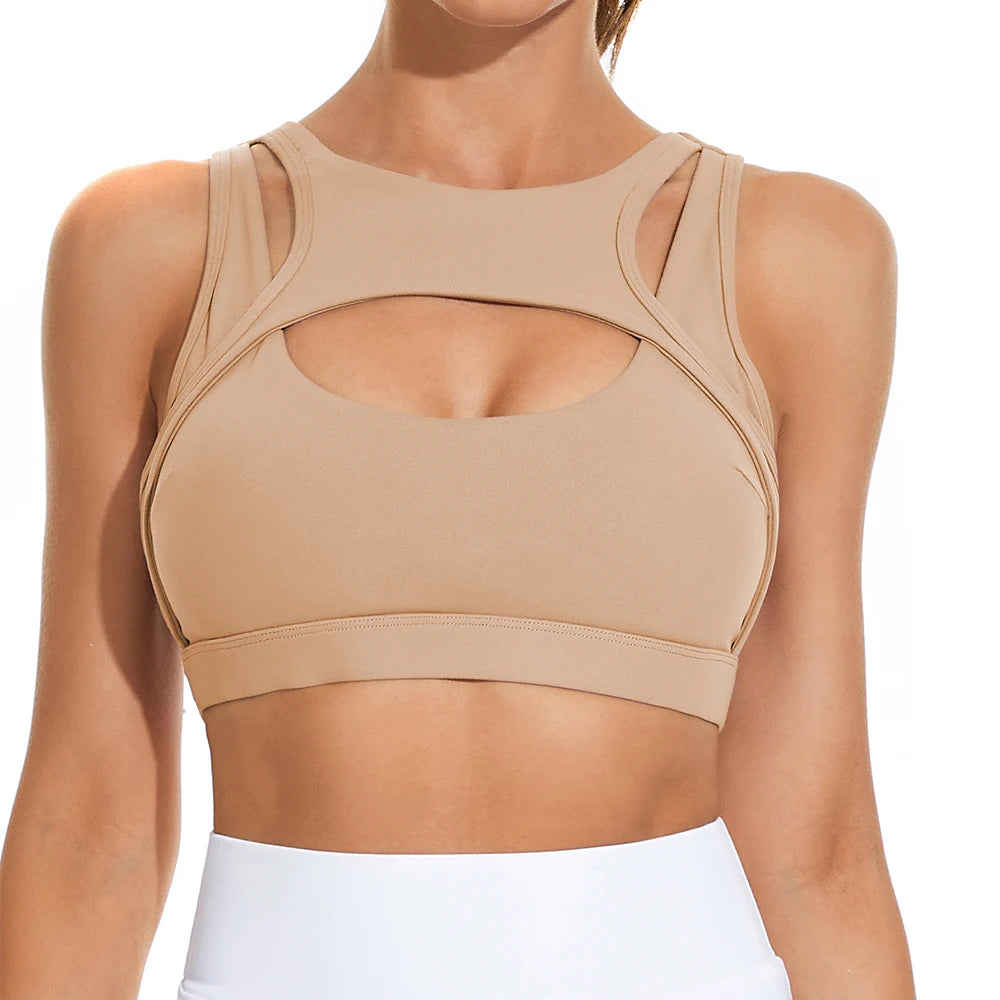 Removable Cups Sports Bra Shockproof Running Fitness Anti-sagging Upper Collection/Soft Support High-strength Women's Yoga Vest