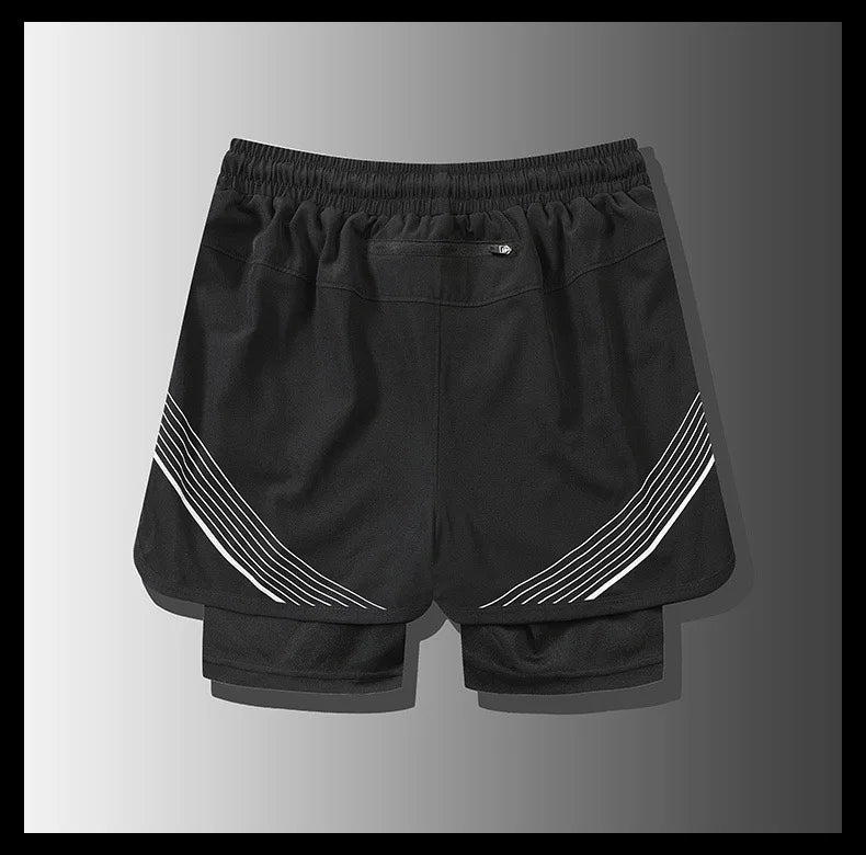 Running Shorts Men Gym Sports Shorts 2 In 1 Quick Dry Workout Training/Gym Fitness Jogging Short Pants Summer Men Shorts