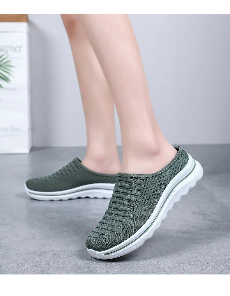 Women's Summer Breathable Commute Half Drag Shoes Soft Sole/Lightweight Slip On Casual Comfortable Odor-Resistant