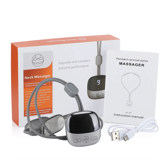 Smart Neck Massager Hanging Protector Cervical Spine Massage/Portable Mini Pulse Shoulder Hot Compress