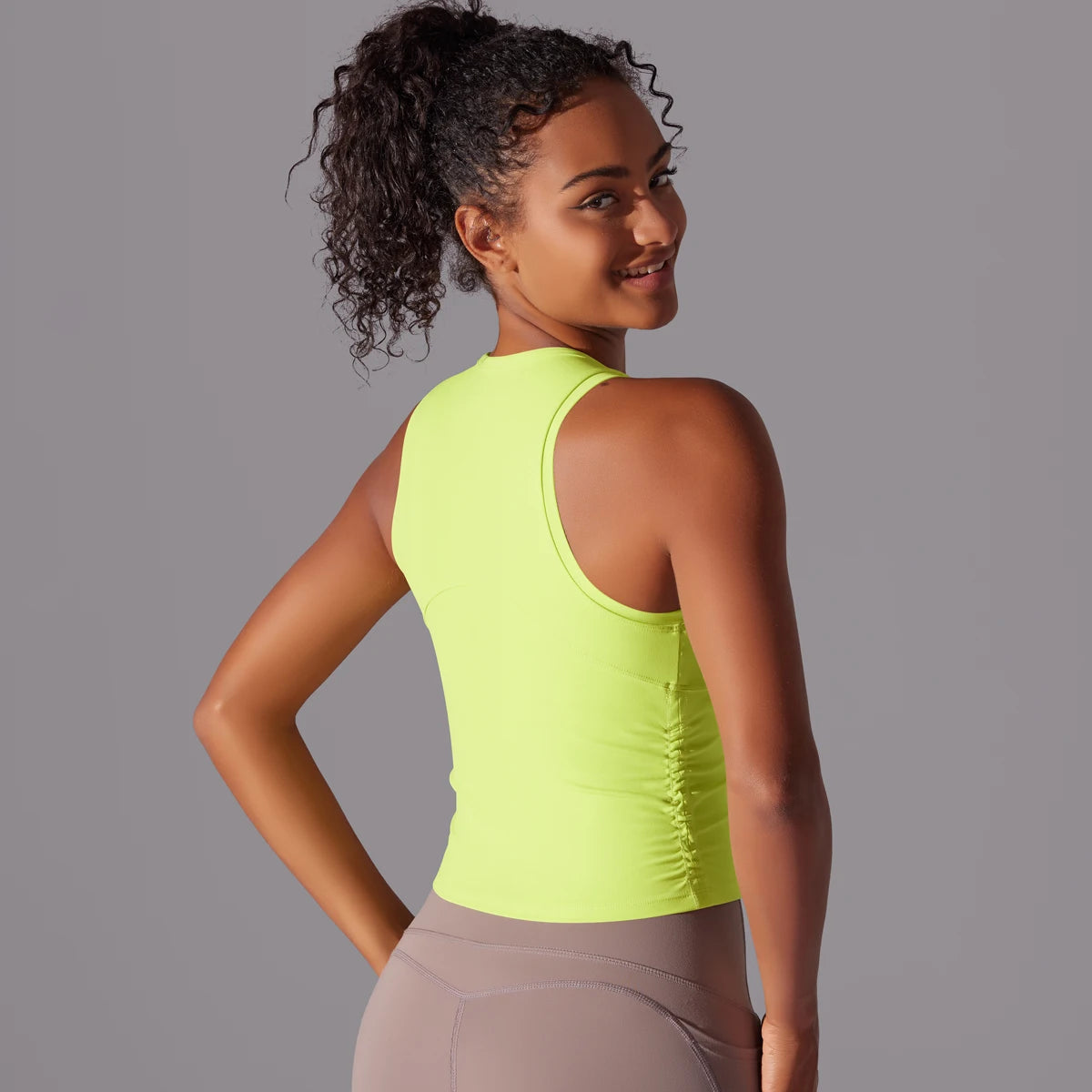 Sleeveless Yoga Vest Slim Sportswear  Stretchy Slim Sports Bra/Breathable Pleated Tank Top Quick Dry Fitness Wear Sexy Slim Top