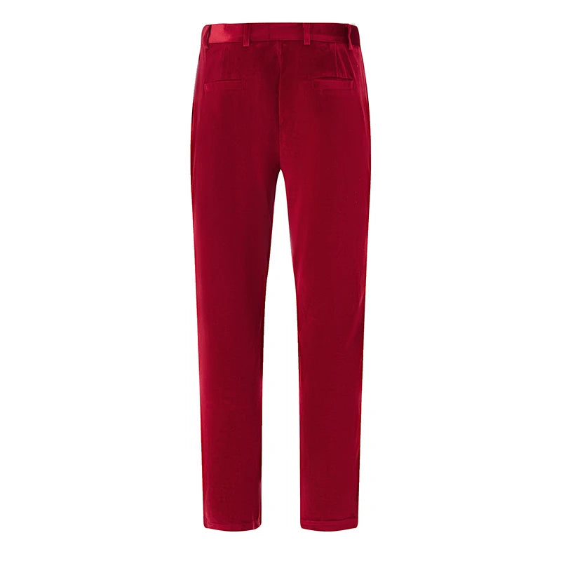 Men s Stylish  Fit Corduroy Trousers Mid Rise Solid Color/Casual Tapered Pants Long Straight Leg Pants