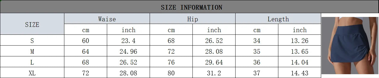 Outdoor Sports Yoga Skirt Badminton Tennis Skirt High Waist/Breathable Sweat Skirt Active Athletic Yoga Fitness Skirt Short
