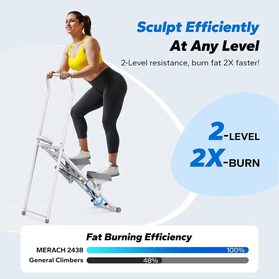 Stair Stepper for Home Gym Exercise, New Version Stairmaster/for Full-Body Workout Compact Folding Stair Climber with Extended