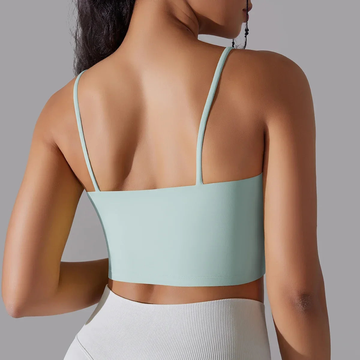 Solid Color Yoga Sports Bra Women Fixed Padded/Slim Gym Fitness Workout Undershirt Top
