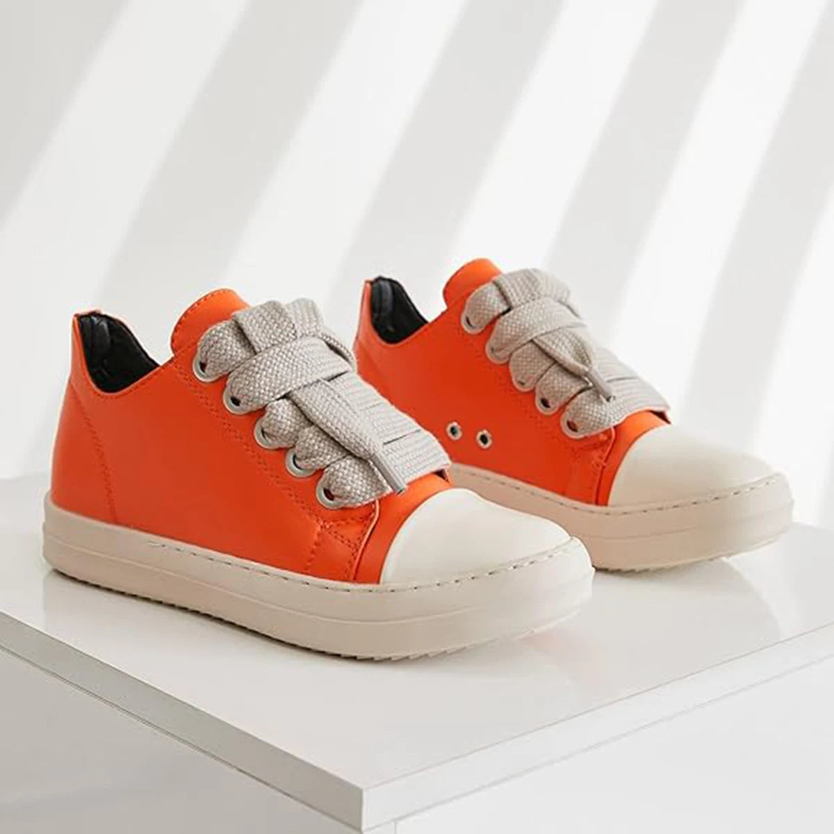 Men's Coarse Shoelaces, Low Cut Flat Bottom Casual Shoes/Minimalist College Style Sports Shoes