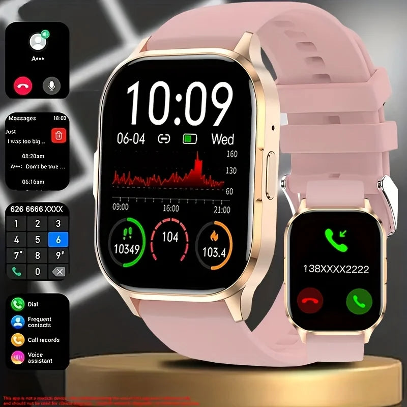 Simple and Stylish Women's Smartwatch, AMOLED HD Screen/Men's Smartwatch Wireless Calling Voice Assistant