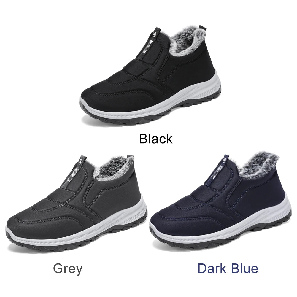 Warm Walking Shoes Lightweight Thermal Ankle Boots/Non-slip Slip On Sneakers Winter Thick Fur Shoes for Travel Hiking