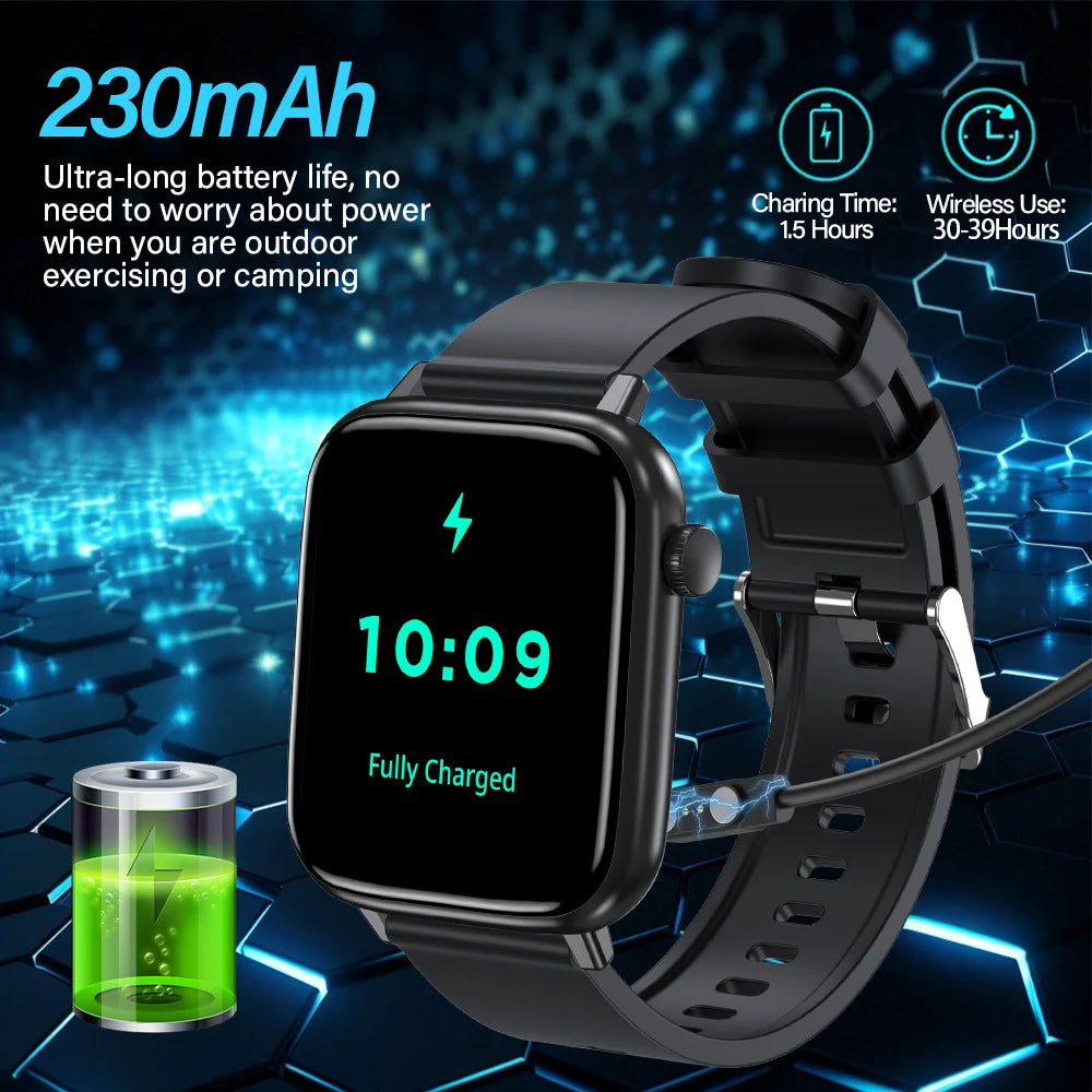 LAXASFIT New Smart Watch Bluetooth Call 24/7 Heart Rate Monitor/IP68 Waterproof 100+ Sport Mode Smartwatch for Men Women