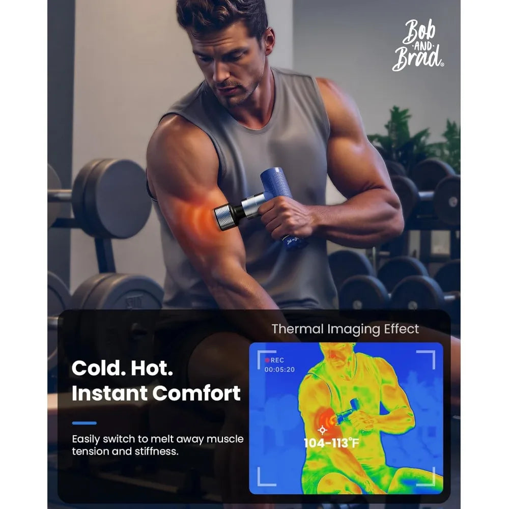 BOB AND BRAD A7 Pro Massage Gun with Heat and Cold Therapy 11mm Amplitude/Mini Massage Gun Deep Tissue Portable