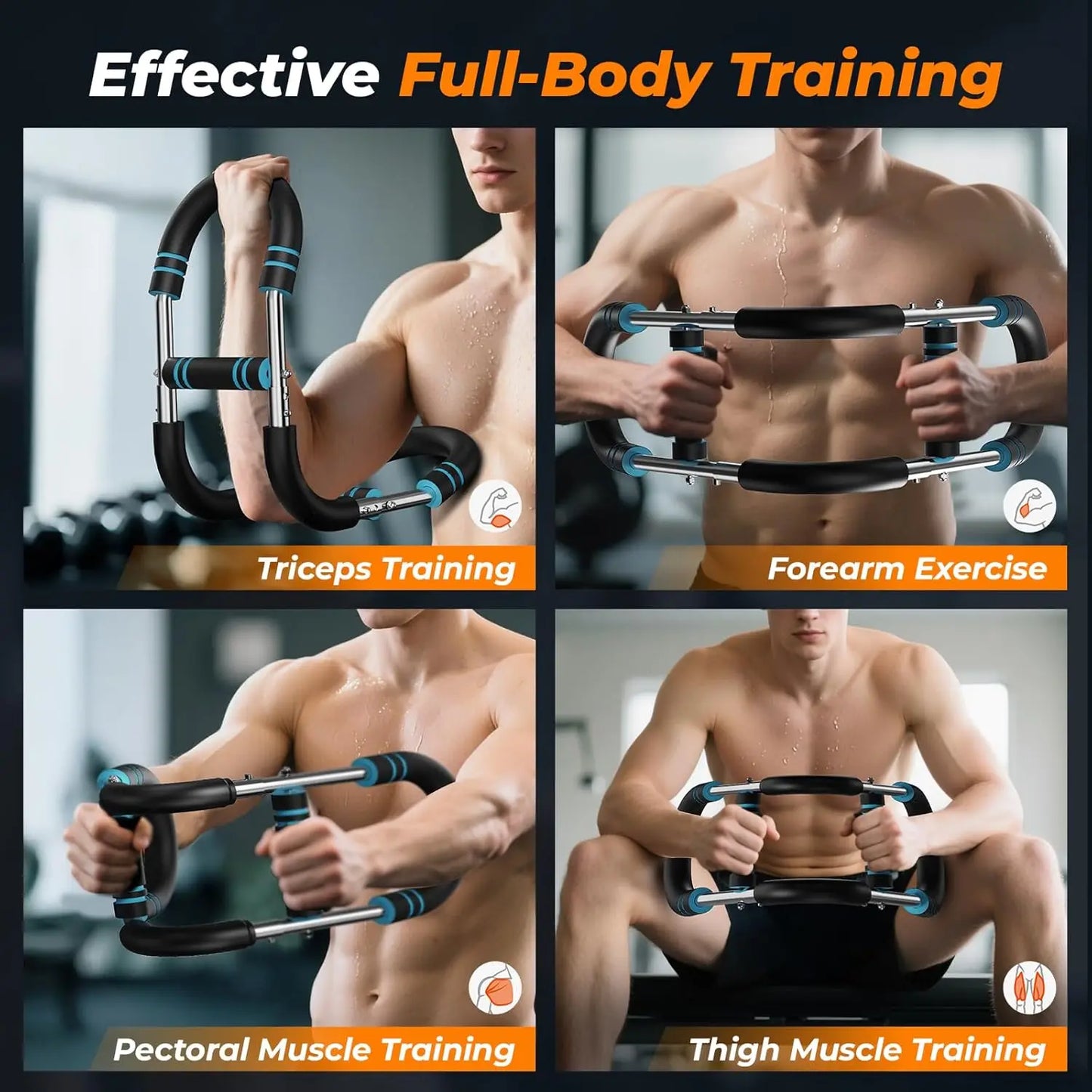 U Shape Arm Trainer Hand Gripper Non-Slip Grip 60-100lb Power/Twister Bar Fitness Equipment for Gym Home Muscle Exercise
