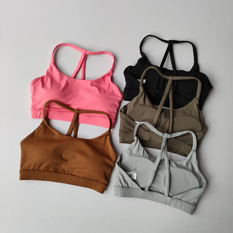 Women's Sexy Back Sports Bra Top Push-Up Yoga Underwear Fitness Crop Top/Workout Yoga Top Soft Beauty Back Bras Gym Underwear