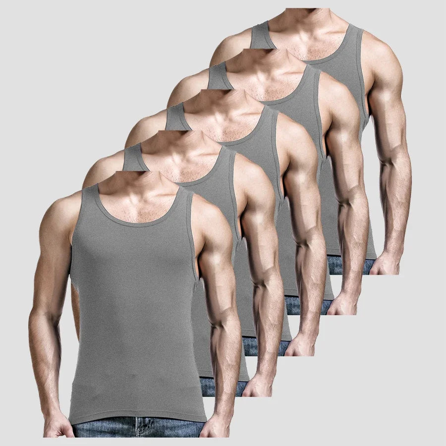 5PCS Men's summer trendy slim-fit hurdling style/wearing men's tight-fitting Tank Tops