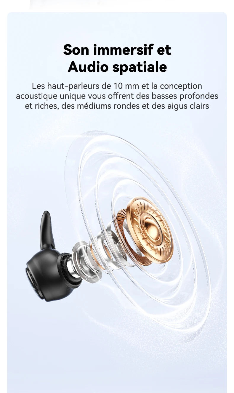 HTC NE76 OWS wireless earbuds with intelligent AI translation/50-hour battery life, low latency for music, the desk, sleep, and sport