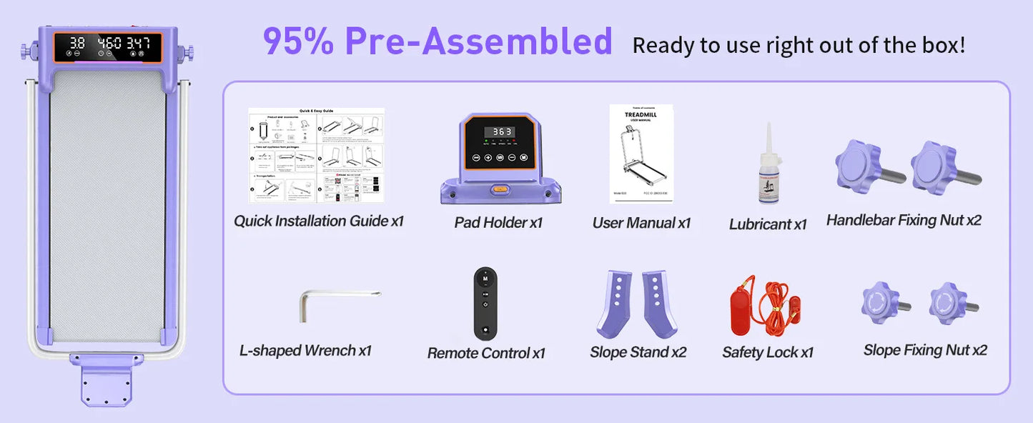 Folding Walking Pad with 15% Incline/RGB Light/Dual Screen Display/3.5HP Treadmills for Home,350lbs Capacity Smart App
