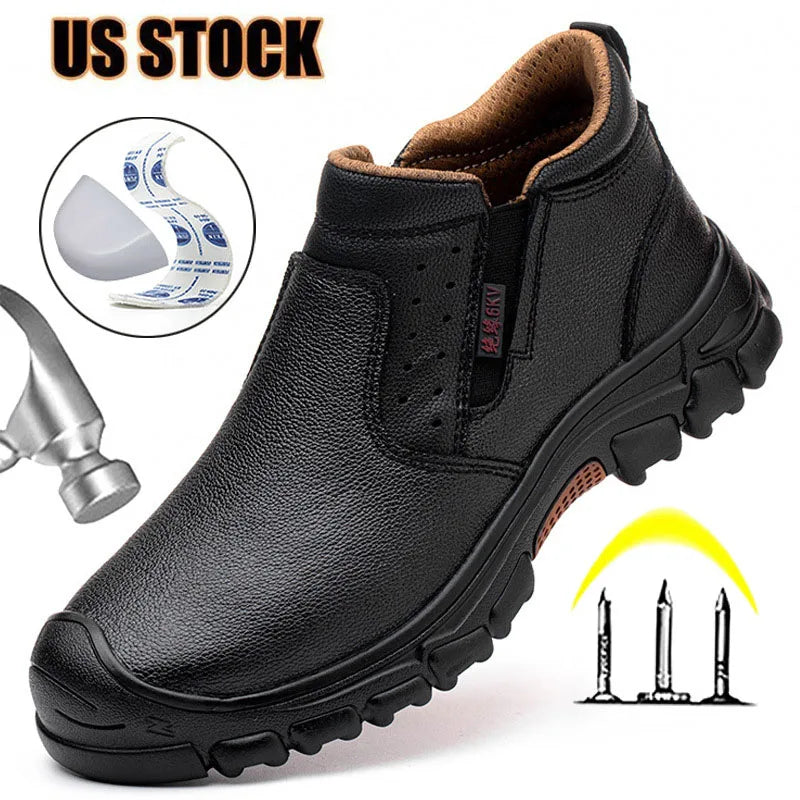 Men Work Shoes Breathable Work Sneakers Composite Toe Safety Shoes/Anti-Puncture Indestructible Shoes Welders Safety Boots