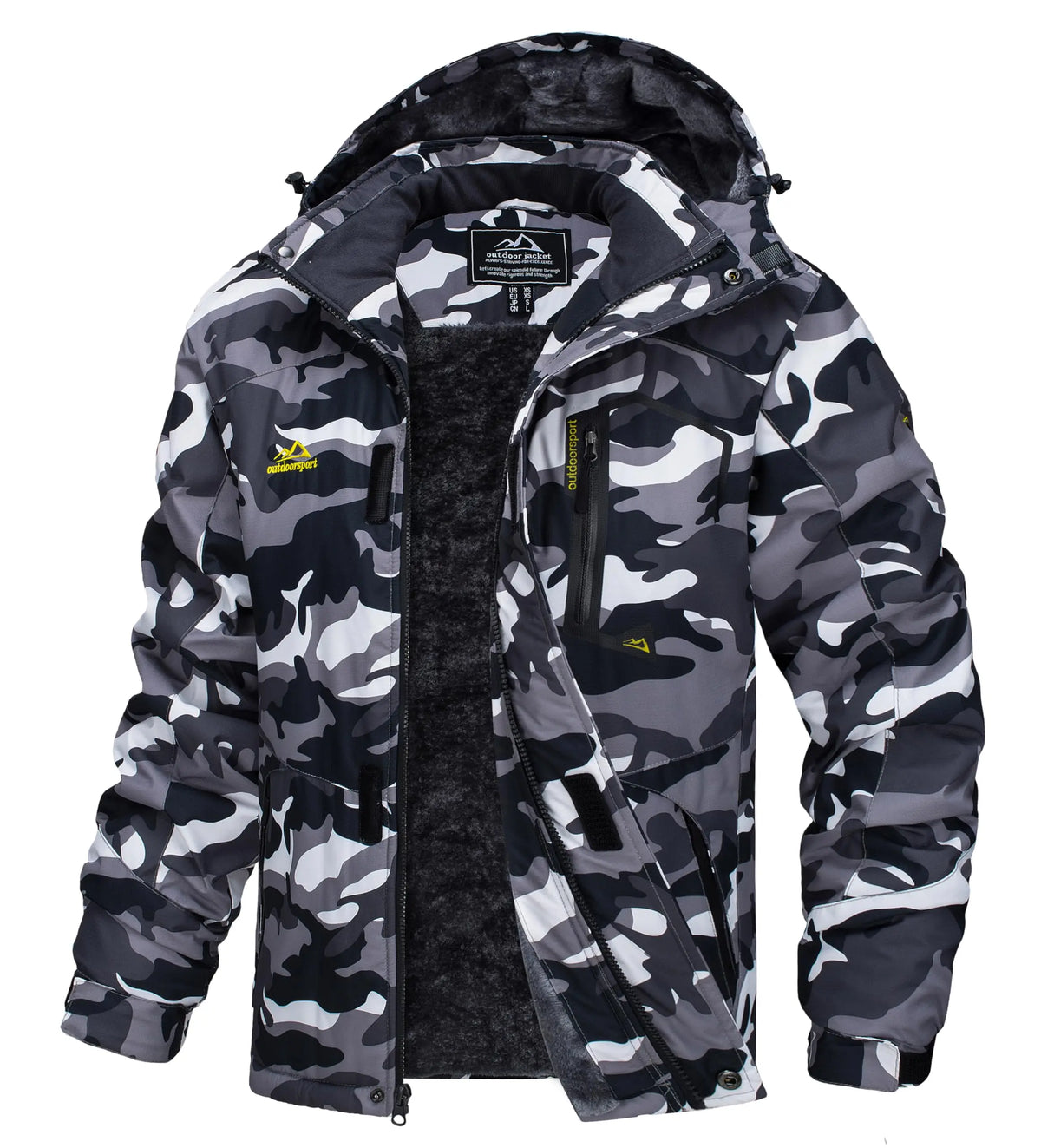 Men's Water-Resistant Ski Jacket Winter Fleece Lined/Snow Coat Warm Windproof Outdoor Jacket