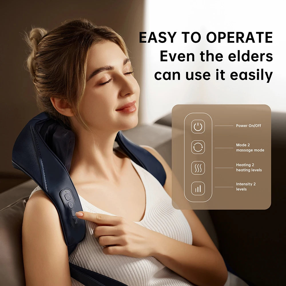 Neck Massager Shiatsu Back Neck Massager with Heat/Electric Massager for Shoulder Leg Deep Massage at Home for Relax