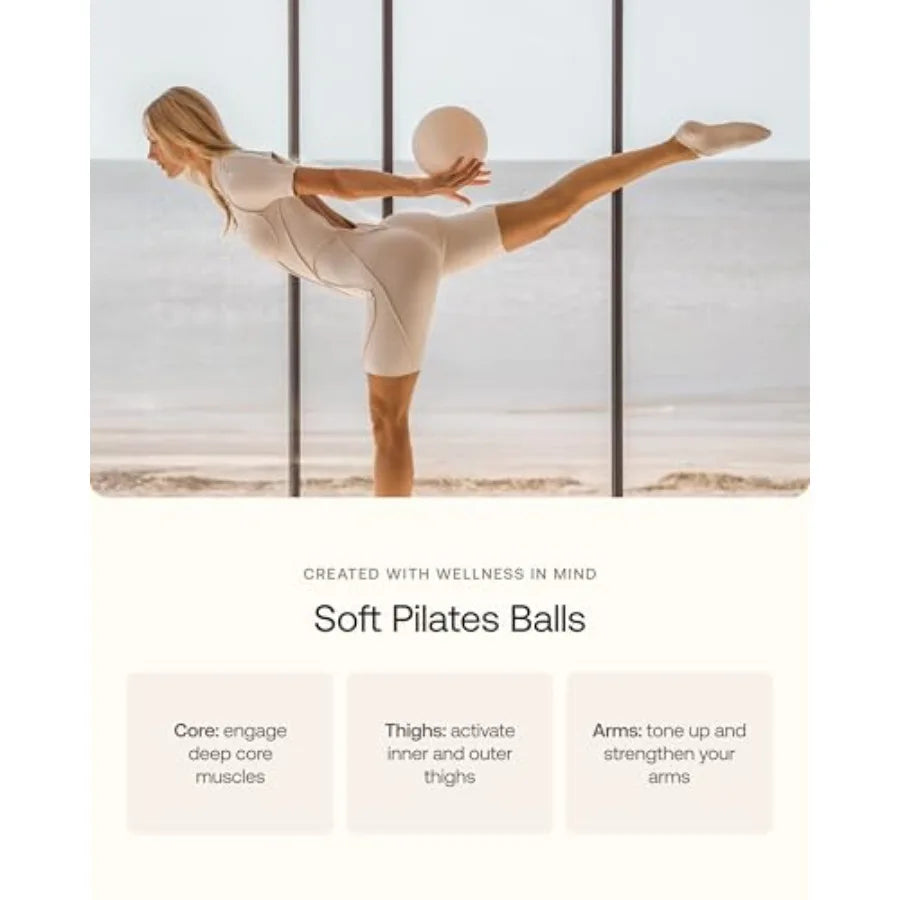 8 Inch Mini Exercise Ball for Pilates Yoga Core Training/Portable Stability Ball for Women Soft Workout Tool