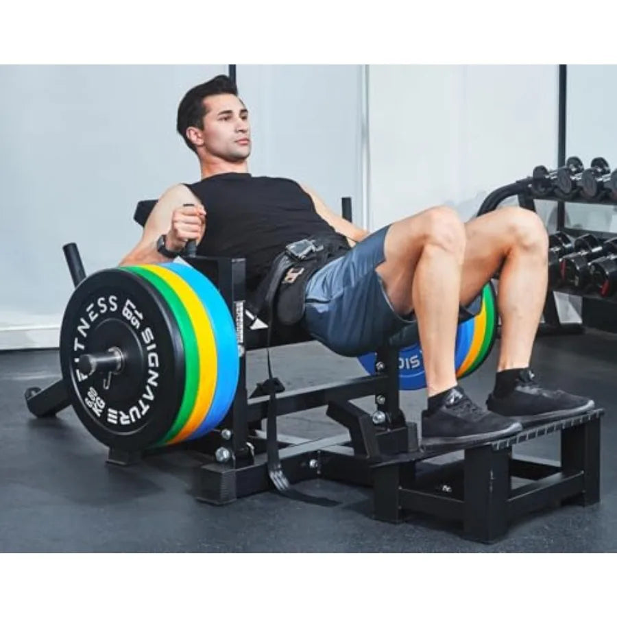 Signature Fitness Glute Bridge Plate-Loaded Hip Thrust Machine/for Butt Shaping and Building Glute Muscles in Black