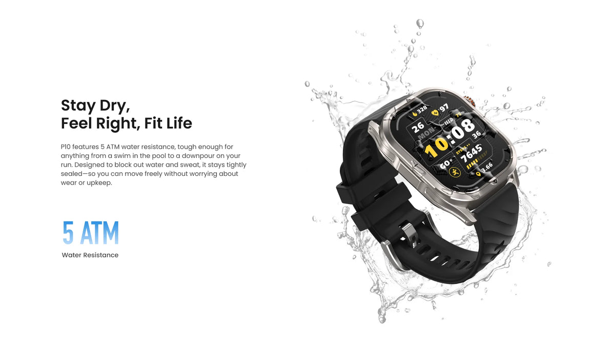 KOSPET MAGIC P10 GPS Smartwatch For Men Anti-Fingerprint AMOLED Screen/Dual-Band GNSS IP69K 5ATM Waterproof 180+ Sport Mode