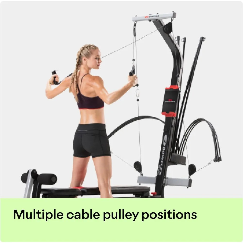 Home Gym Workout Fitness Sports Equipment with Feet Rest and Handles/Cable Pulleys and Horizonal Bench Press