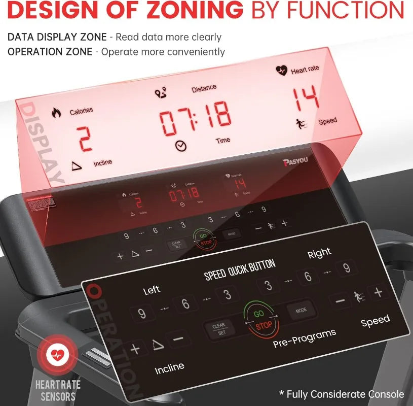 PT50 Treadmill with Incline Foldable Treadmills for Home with 25 Preset Programs/Heart Rate Monitor with Bluetooth Connectivity