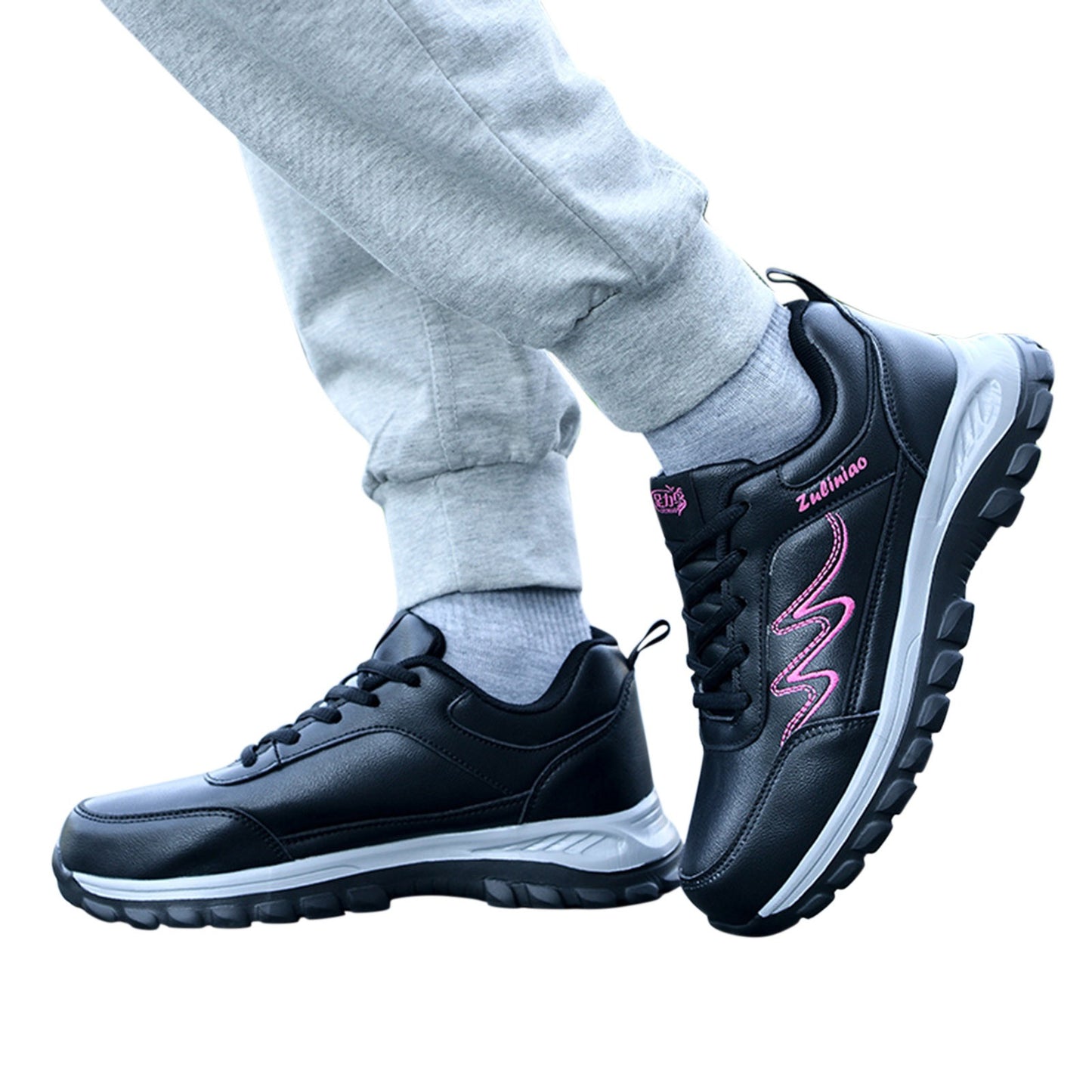 Fashion Autumn Women Sports Shoes Flat Non Slip Waterproof Lace Up/Simple Texture Design Casual Style Breathable Sports Sneakers