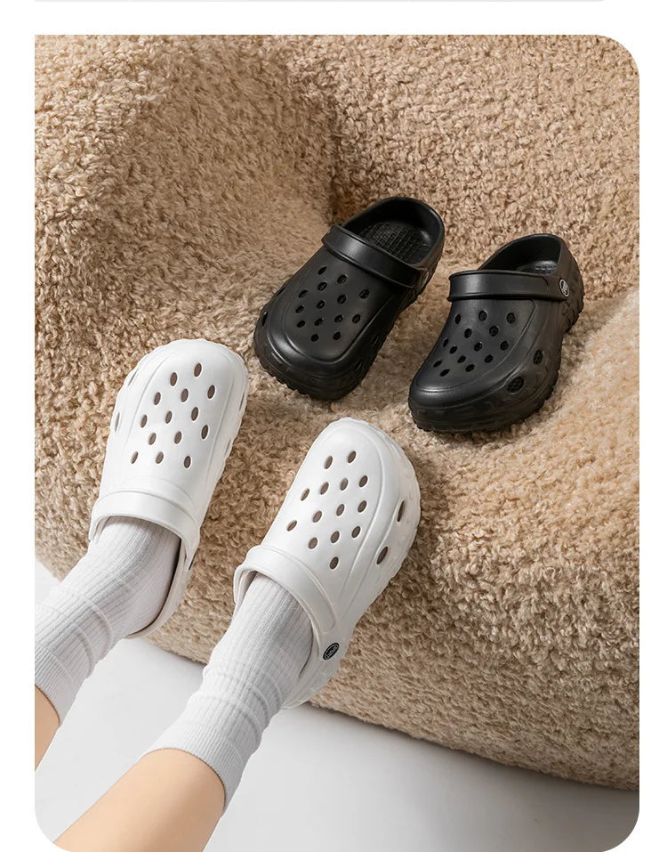 Summer Women Clogs Female Sandals Thick Bottom Home Slides/Soft EVA Dry Wedges Platform Garden Shoes Beach Sandals Home Slippers