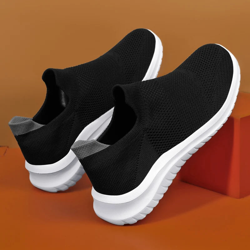 Sneakers Soft Sports Running New Casual For Solid Black/White Walking Footwear Fitness Jogging Men Shoes