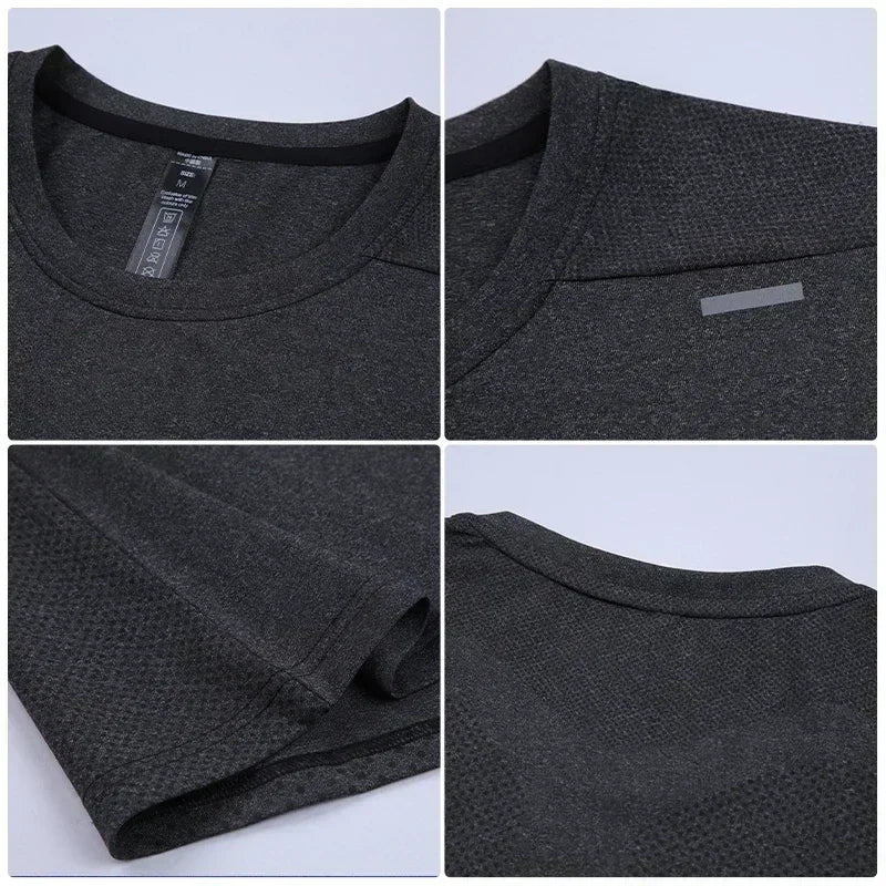 Men's Summer Loose Breathable Short Sleeve Outdoor Cycling/Quick Dry Top Running Tracksuits Fitness T-shirts Muscle Tights