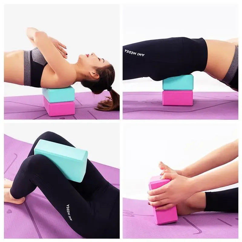 2PCS EVA Gym Blocks Foam Brick Training Exercise Fitness Equipment/Dance Yoga Auxiliary Tool Stretching Body Shaping Yoga Blocks