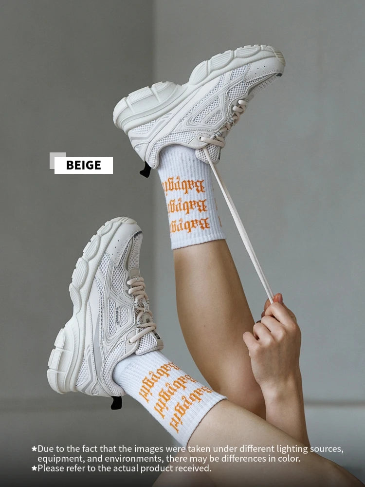 Baasploa Women Sports Shoes Outdoor Lightweight Breathable Jogging Sneakers/Female Casual Mesh Anti-slip Lace Up Running Shoes