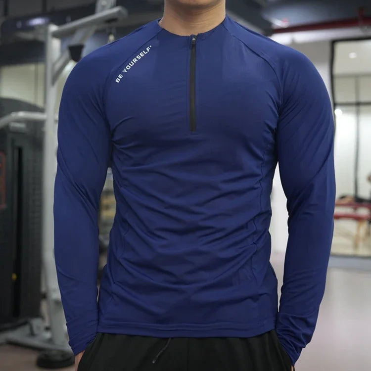 Men's Fitness Sports T-shirt Running Compression Tops/Muscle Fit Shirts Long Sleeve Sweatshirt Jogging Breathable Activewear