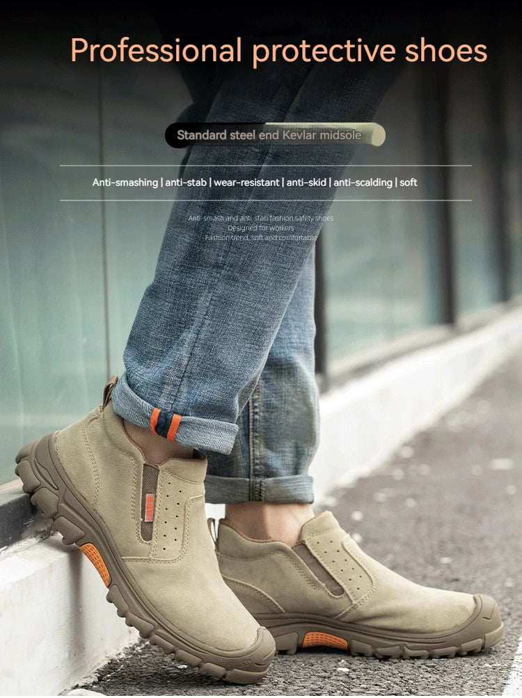 Men Work Shoes Breathable Work Sneakers Composite Toe Safety Shoes/Anti-Puncture Indestructible Shoes Welders Safety Boots