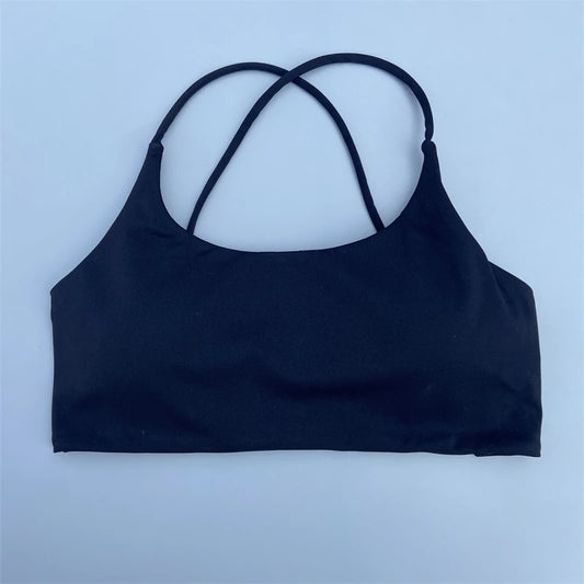 Women Sports Bra Sexy Cross Straps Back Fitness Bralette High Impact/Gym Yoga Workout Crop Top Vest Push Up Running Underwear
