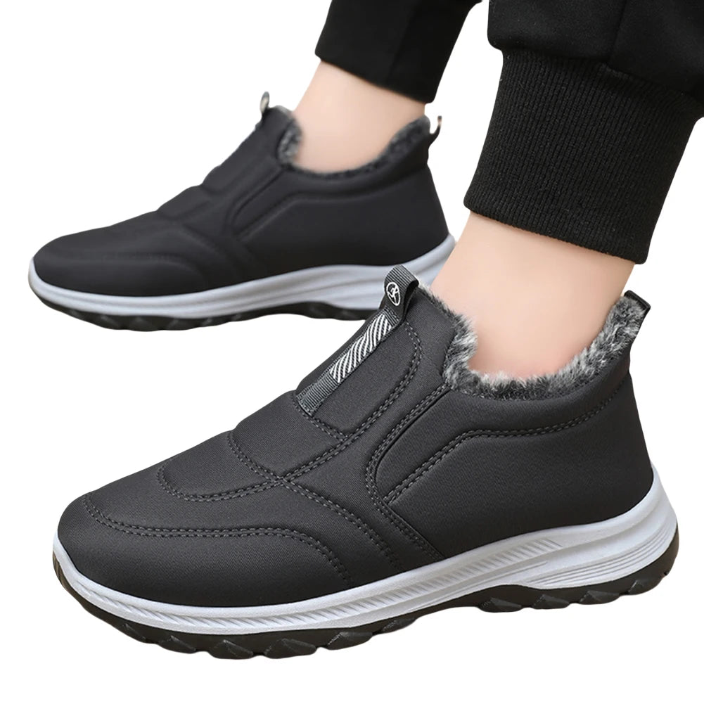 Warm Walking Shoes Lightweight Thermal Ankle Boots/Non-slip Slip On Sneakers Winter Thick Fur Shoes for Travel Hiking