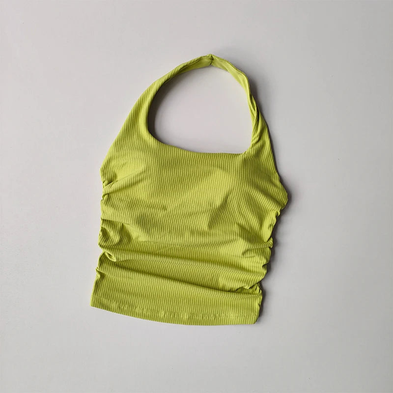 Women's Hanging Neck Sports Vest Sports Bra Integrated Padded Sports Top/Sports Vest Gym Underwear Yoga Bra Top